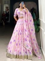 Tabby Silk Purple Festival Wear Printed Lehenga Choli